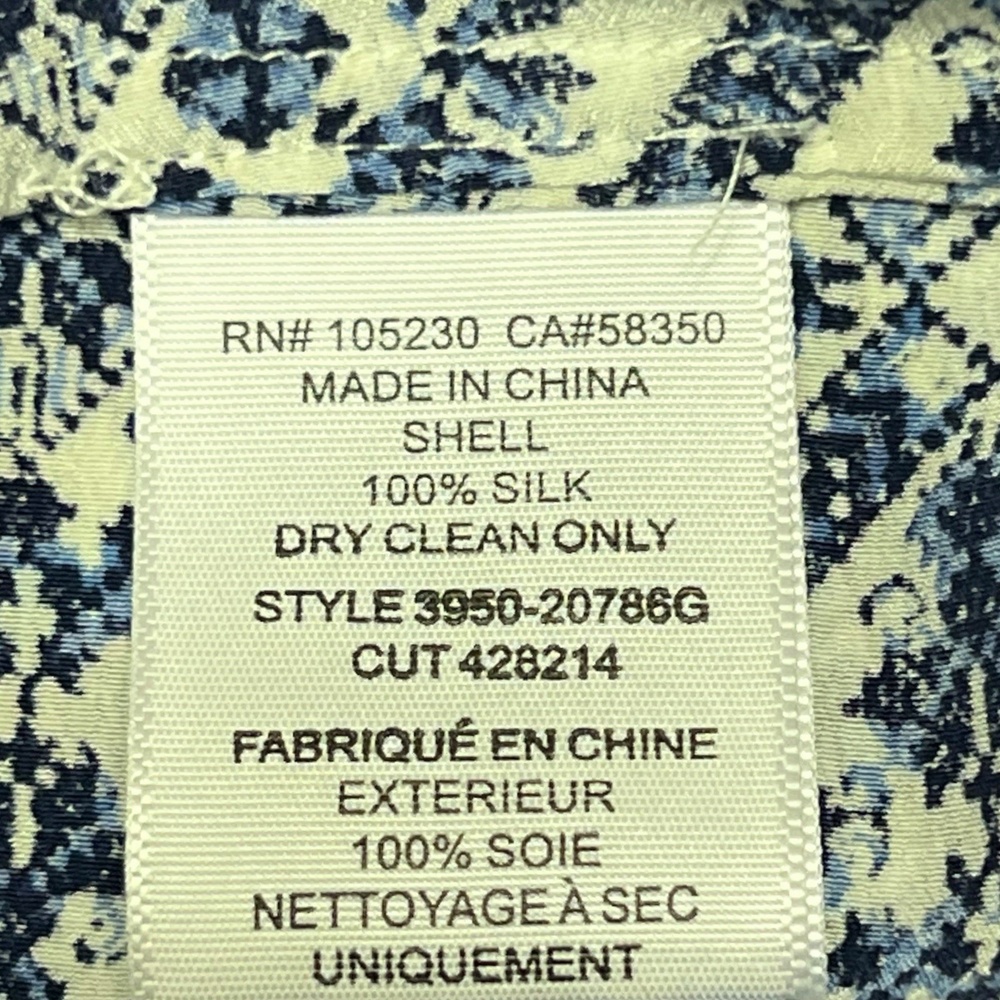 Josie Tank Top Size M Silk  Porcelain Blue White Geometric Hi-Lo Luxe Resort NEW - Picture 7 of 8
